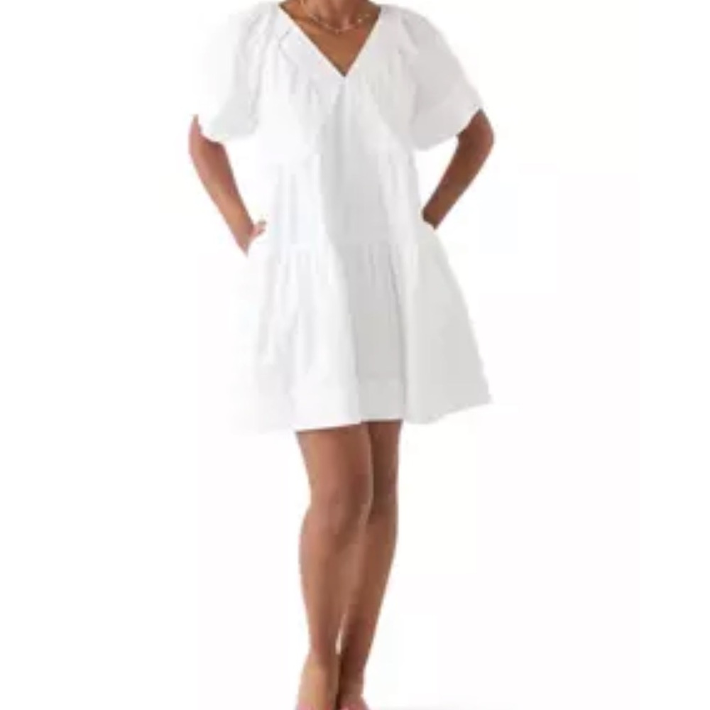 Crown&Ivy Women's Pleated Shoulder Dress